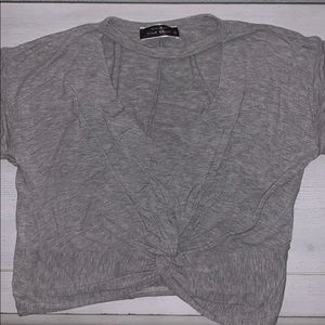 blue blush grey low neck top